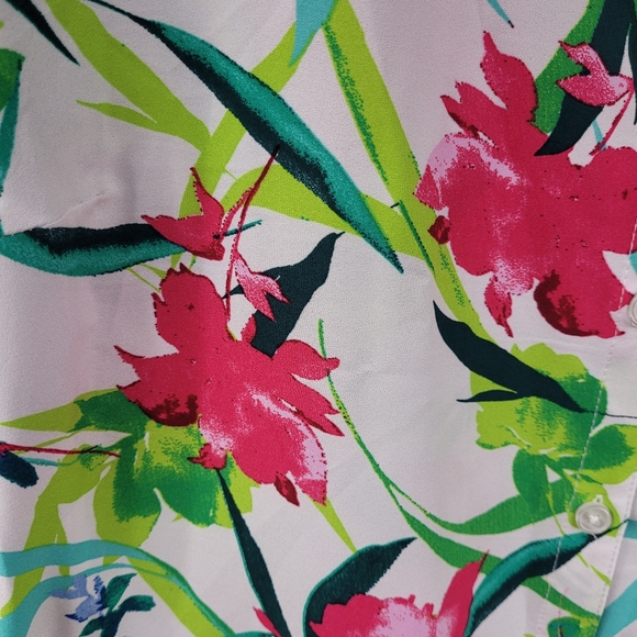 Catherines Top 1X Button Up 3/4 Sleeve Lightweight Womens Blouse Never Worn - Picture 6 of 8